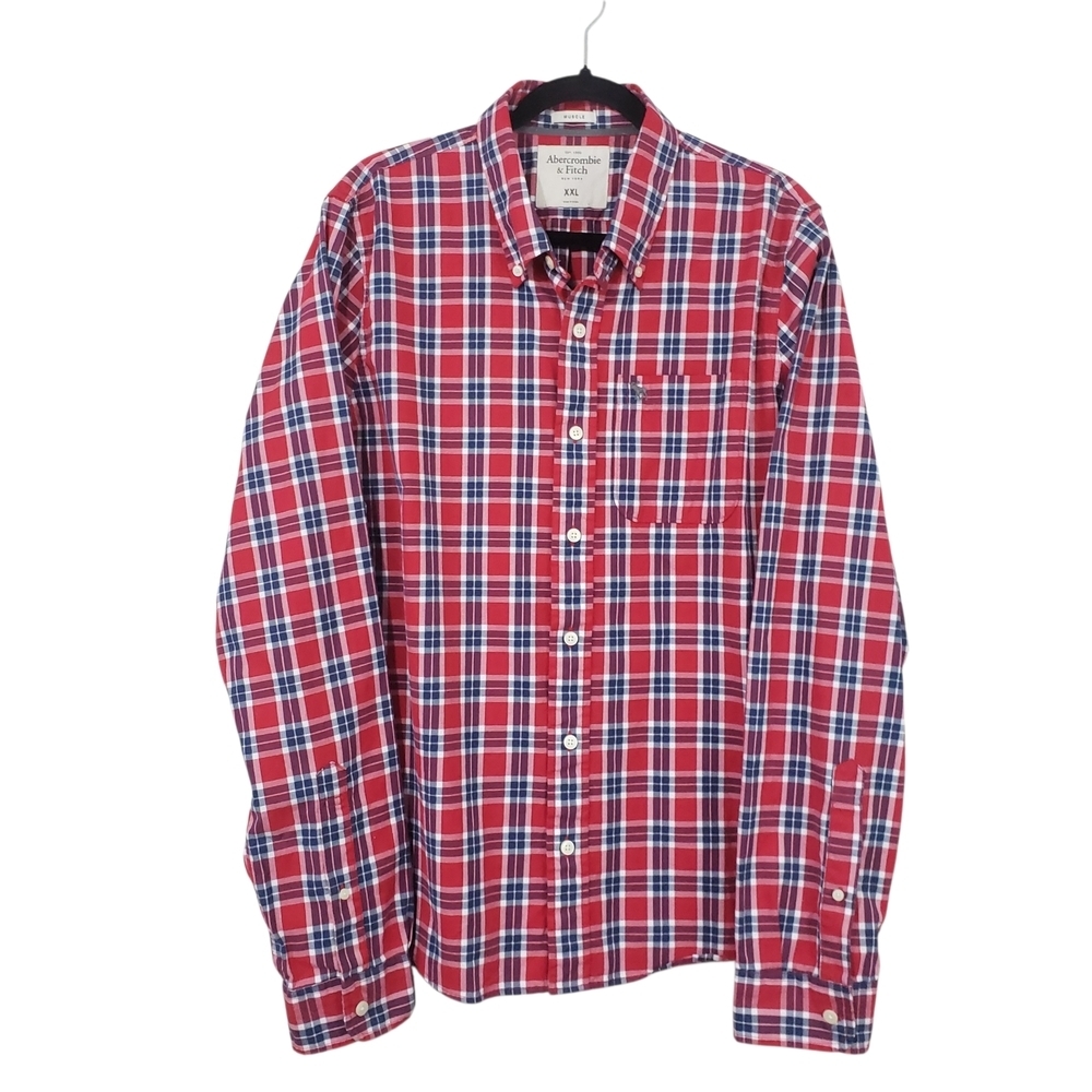 Abercrombie & Fitch Men's Long-Sleeve Plaid Button-Down Shirt